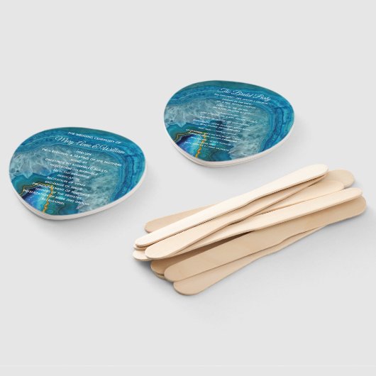 Blue Agate Hochzeitsprogramm Fächer (Non-assembled)