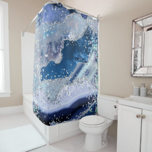*~* Blue Agate Holo GLITZER Celestiean AP8 Duschvorhang