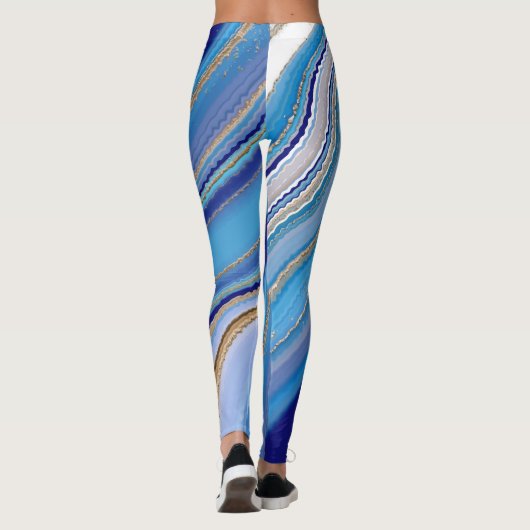 Blue Agate Inspiriert Leggings (Rückseite)