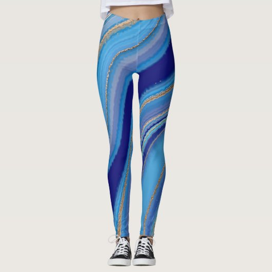 Blue Agate Inspiriert Leggings (Vorderseite)