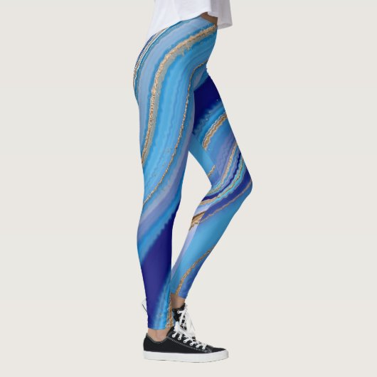 Blue Agate Inspiriert Leggings (Rechts)