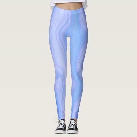Blue Agate Layers Leggings (Vorderseite)