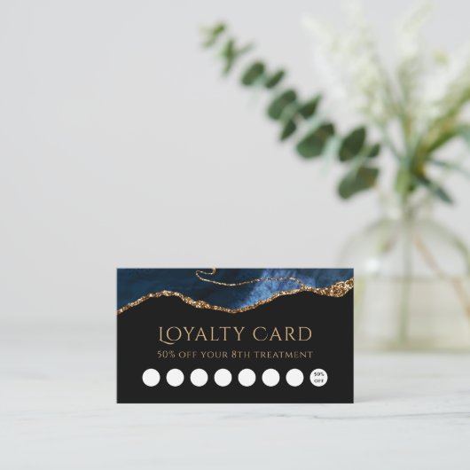 Blue Agate Loyalty Card Visitenkarte (Stehend Vorderseite)