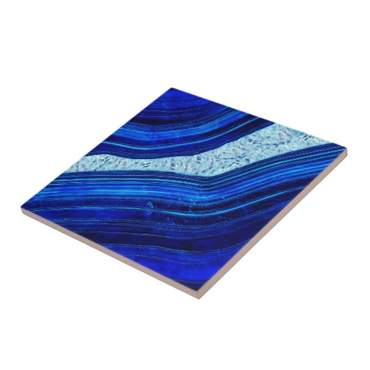 Blue Agate Marble Digital Art Fliese (Seite)