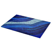 Blue Agate Marble Digitale Kunst Schneidebrett (Ecke)