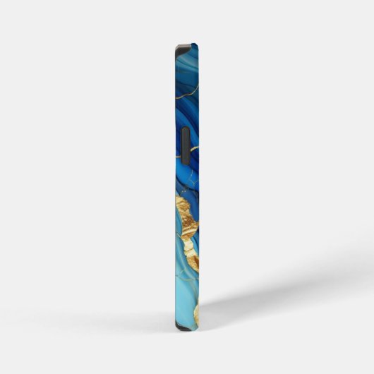 Blue Agate Marble iPhone 12 Tough Case Hülle (Rechte Seite)