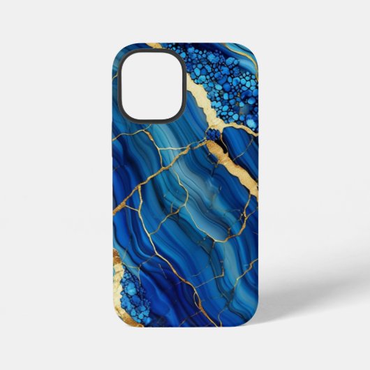 Blue Agate Marble iPhone 12 Tough Case Hülle (Rückseite)