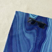 Blue Agate Marble Monogram Name Beach Handtuch (Beispiel)