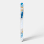 Blue Agate Marble with Gold Veins – Elegant Samsung Galaxy Hülle (Linke Seite)