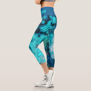 Blue Agate Personalize Capri Leggings