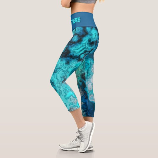 Blue Agate Personalize Capri Leggings (Links)