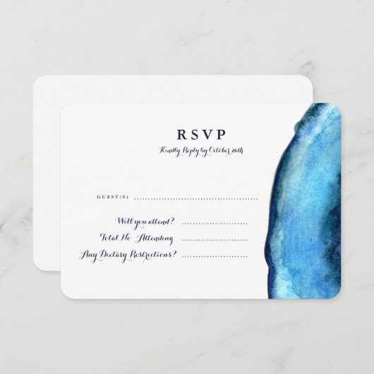 Blue Agate Response Card (im Detail) RSVP Karte (Vorne/Hinten)