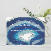 Blue Agate Save the Date (Stehend Vorderseite)