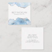 Blue Agate Silver Glitzer Makeup Artist Quadratische Visitenkarte (Vorne/Hinten)