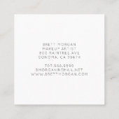 Blue Agate Silver Glitzer Makeup Artist Quadratische Visitenkarte (Rückseite)