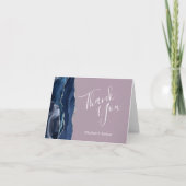 Blue Agate Silver Glitzer Mauve Wedding Vielen Dan Karte (Vorderseite)