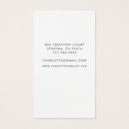 Blue Agate Silver Script Earring Display Card (Rückseite)