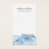Blue Agate Silver Script Earring Display Card (Vorderseite)