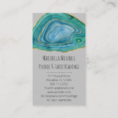 Blue Agate Slice Crystal Psychische Medium Spiritu Visitenkarte (Rückseite)