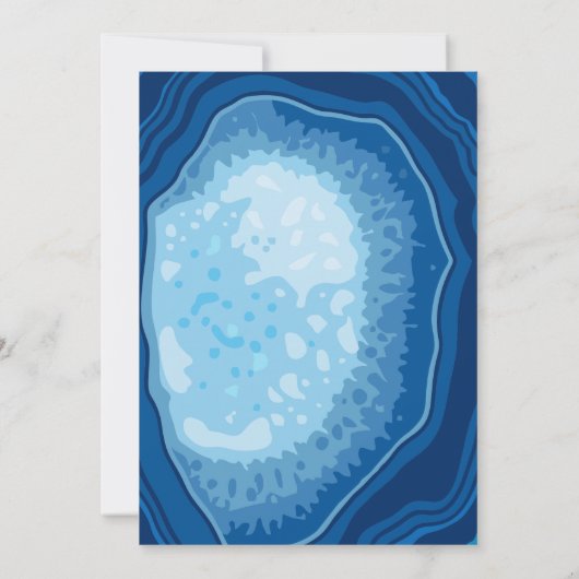Blue Agate Sliced Wedding  Einladung (Rückseite)