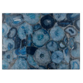 Blue Agate Stone Quartz Print Schneidebrett (Vorderseite)