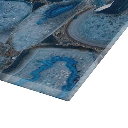 Blue Agate Stone Quartz Print Schneidebrett (Ecke)