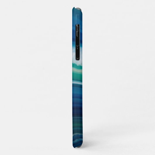 Blue Agate & Teal Geode Luxury Personalized Case-Mate iPhone Hülle (Hinten/Links)