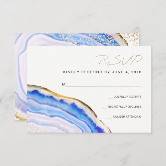 Blue Agate UAWG RSVP Karte (Vorne/Hinten)
