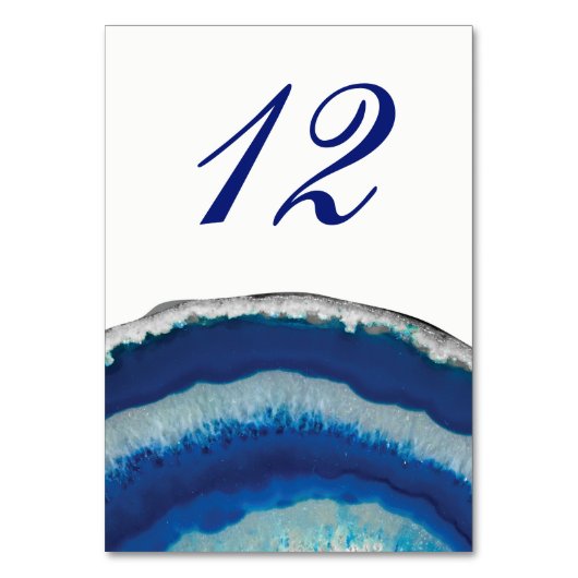 Blue AgateTable Number Tischnummer (Vorderseite)