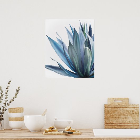 Blue Agave Acrylic Painting Poster (Küche)