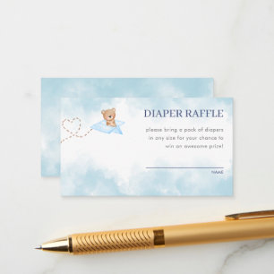 Blue Airplane Bear Diaper Umschließungskarte Begleitkarte