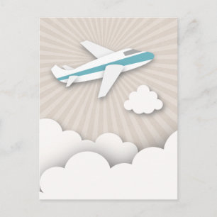 Blue Airplane Geburtstagspartei Postkarte