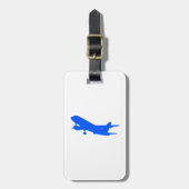 Blue Airplane Gepäckmarke Gepäckanhänger (Vorderseite vertikal)