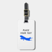 Blue Airplane Gepäckmarke mit Informationen Gepäckanhänger (Vorderseite vertikal)