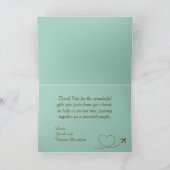 Blue Airplane Heart Wedding geklappt Dankeschön Ka Dankeskarte (Innenseite)