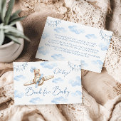 Blue Airplane Teddy Bear Bow Book for Baby Show Begleitkarte