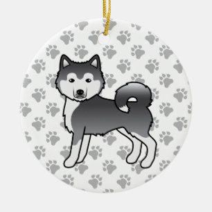 Blue Alaskan Malamute Niedlich Cartoon Dog Keramik Ornament