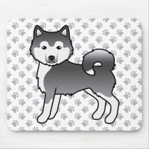 Blue Alaskan Malamute Niedlich Cartoon Dog Mousepad
