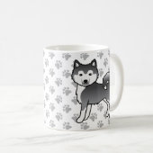 Blue Alaskan Malamute Niedlich Hund & Paws Kaffeetasse (VorderseiteRechts)