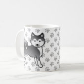 Blue Alaskan Malamute Niedlich Hund & Paws Kaffeetasse (Vorderseite Links)
