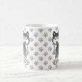 Blue Alaskan Malamute Niedlich Hund & Paws Kaffeetasse (Mittel)