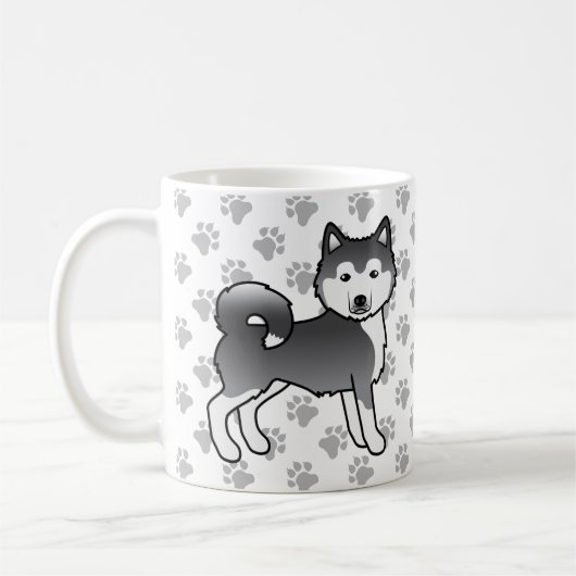 Blue Alaskan Malamute Niedlich Hund & Paws Kaffeetasse (Links)