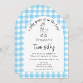 Blue Albern Gans 2. Geburtstag Foto Einladung (Vorne/Hinten)