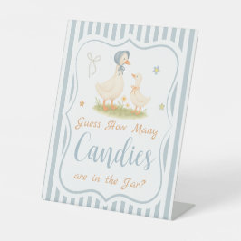 Blue Albern Gänse Kinderdusche schätzt wie viele Sockelschild