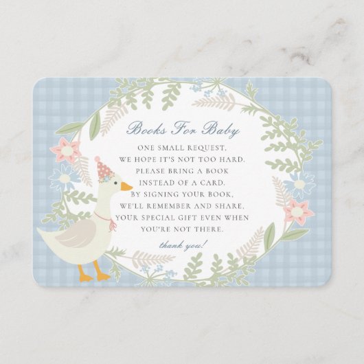 Blue Albern Gingham Floral Books for Baby Begleitkarte (Vorderseite)