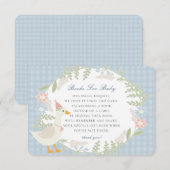 Blue Albern Gingham Floral Books for Baby Begleitkarte (Vorne/Hinten)