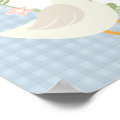 Blue Albern Gingham Gingham Baby Dusche Begrüßungs Poster (Ecke)