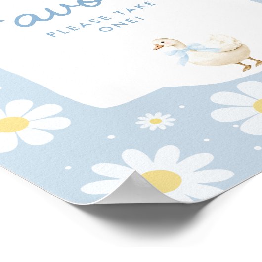 Blue Albern Goose Baby Dusche Gefallen Schild (Ecke)