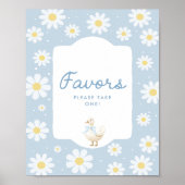 Blue Albern Goose Baby Dusche Gefallen Schild (Vorne)