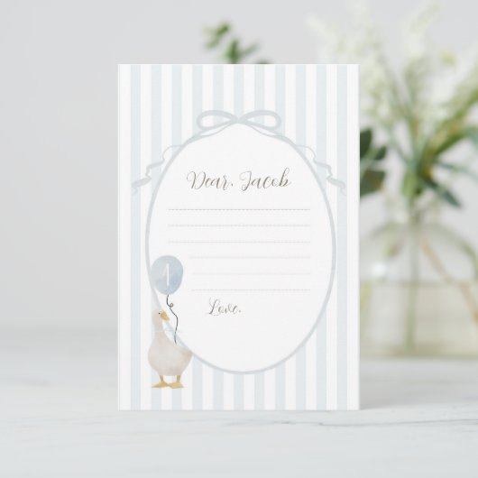 Blue Albern Goose Time Kapselkarte Einladung (Stehend Vorderseite)